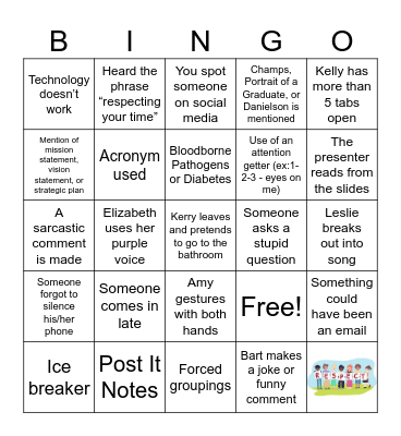 Institute Day BINGO Card