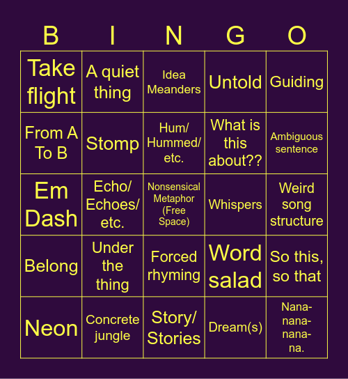 Neon Lights Bingo ✨ Bingo Card