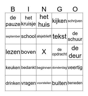 woordenschat Bingo Card