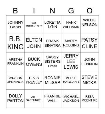 MUSIC! MUSIC! MUSIC! Bingo Card