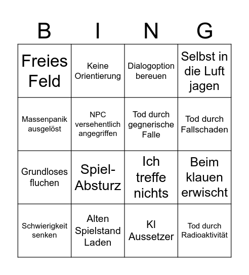 Atomfall Bingo Card