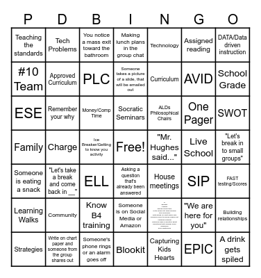 NAME Bingo Card