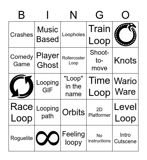 Loop Jam Bingo Card