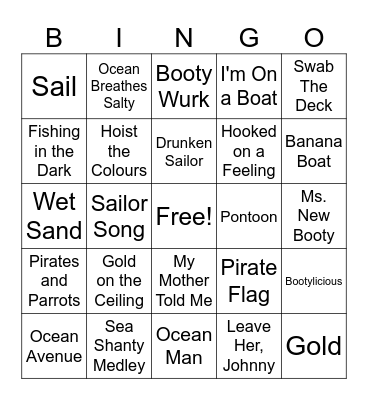 Pirate Bingo Card