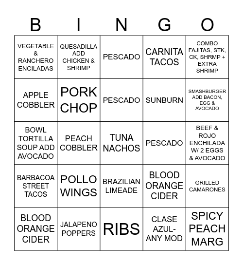 Encantada Server Bingo Card