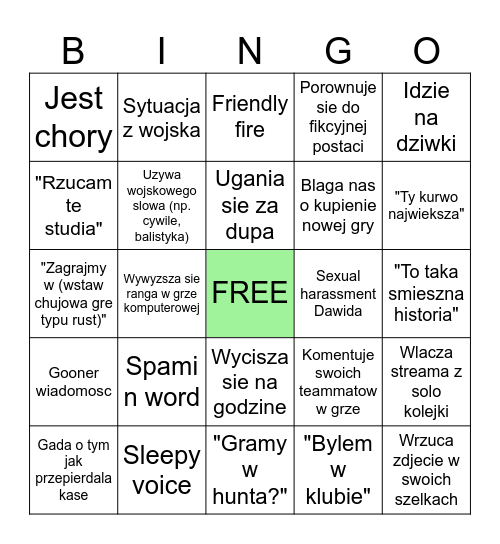 Brode Bingo Card