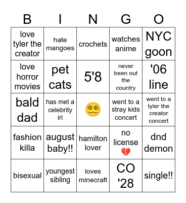 22 Days of Kay: How Similar Are We? Bingo Card
