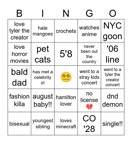 22 Days of Kay: How Similar Are We? Bingo Card