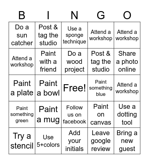 Monarch Craft Studio August Bingo Card