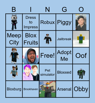 Roblox Bingo Card