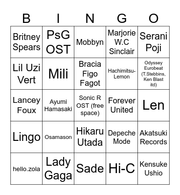 benz bingo Card