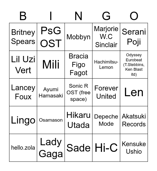 benz bingo Card