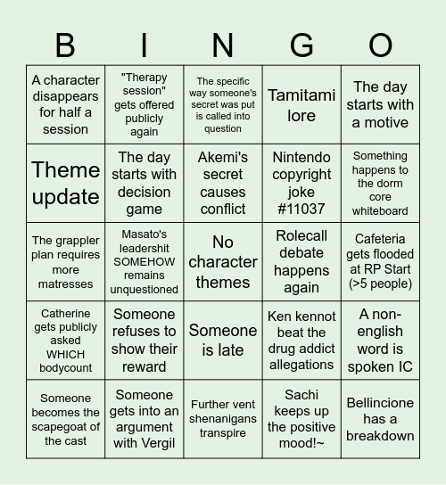 SYSTEM;REBOOT 1-3 Bingo Card