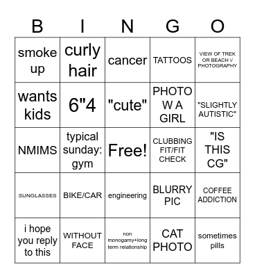 HINGO BINGO Card