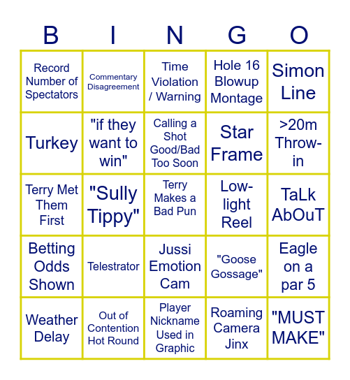 WORLDS GAHGAHDAHG Bingo Card