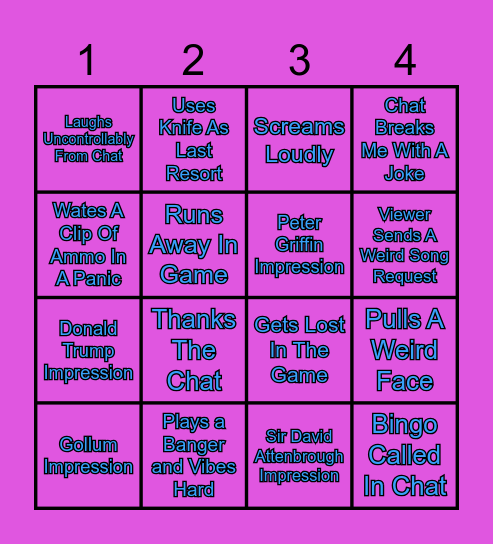 Eezah Geezah BINGO! Bingo Card