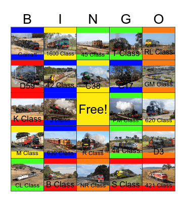 A Guide to Australia Locomotion Bingo Card