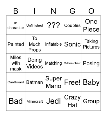 Mega-Con Bingo Card