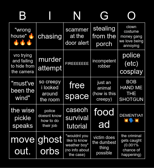 caseoh creepy vids Bingo Card