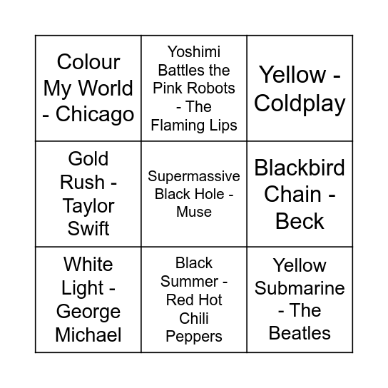 Game Four Bingo Card