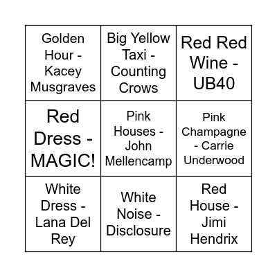 Game Six Bingo Card