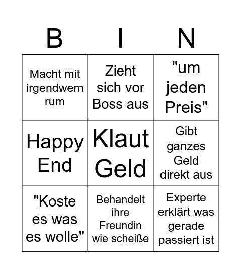 Hilf mir Bingo Card