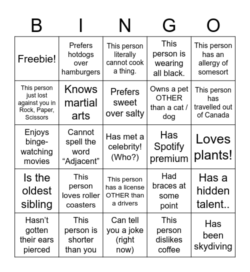 Retail Roulette Bingo Card