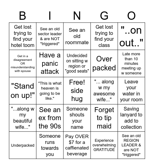 Los Angeles JUBILEE 25 Bingo Card