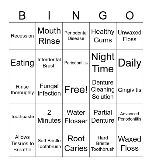 Dental Care! Bingo Card