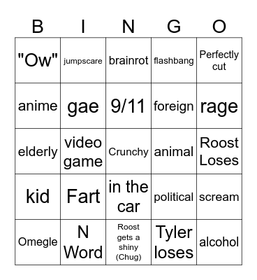 YLYL Bingo Card