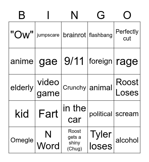 YLYL Bingo Card