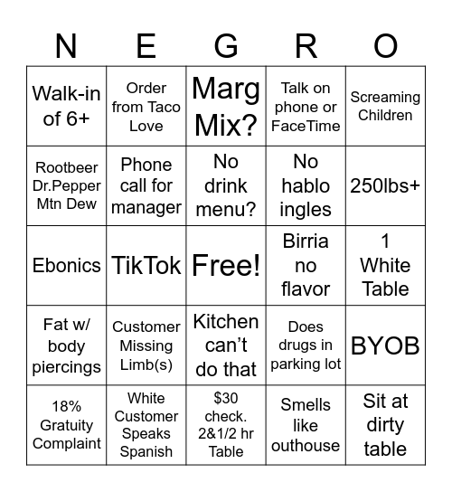 B Love Bingo Card