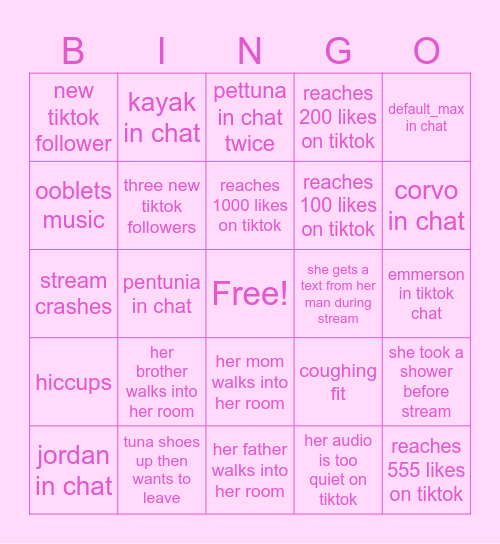okzeela birthday stream! Bingo Card