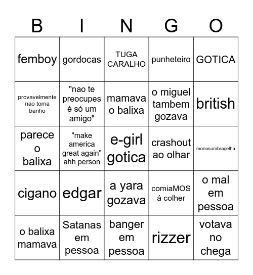 Roasted Bingo Card