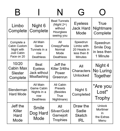 Oblitus Casa Bingo Card