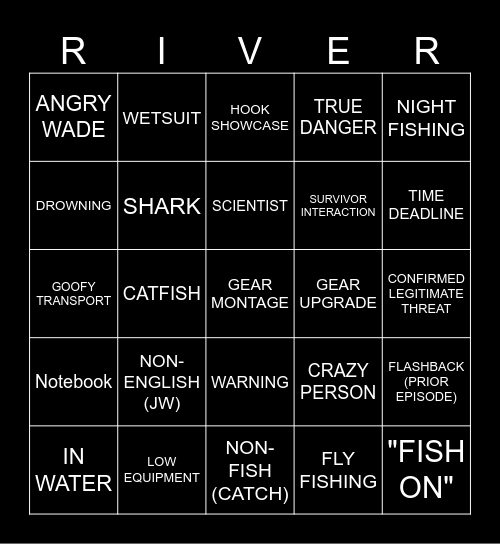 River Monsters Bingo Card