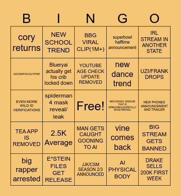 AUGUST BINGO? Bingo Card