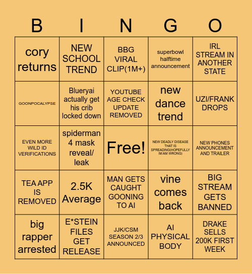AUGUST BINGO? Bingo Card