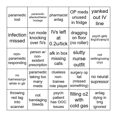aurora medical bingo Card