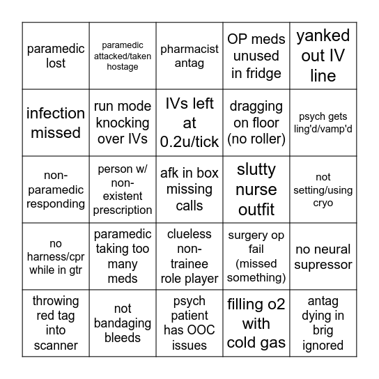 aurora medical bingo Card