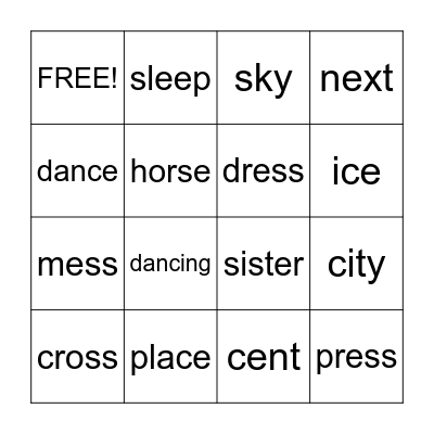 /s/ Focus Words Bingo Card