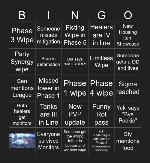 TOP Static Bingo Card