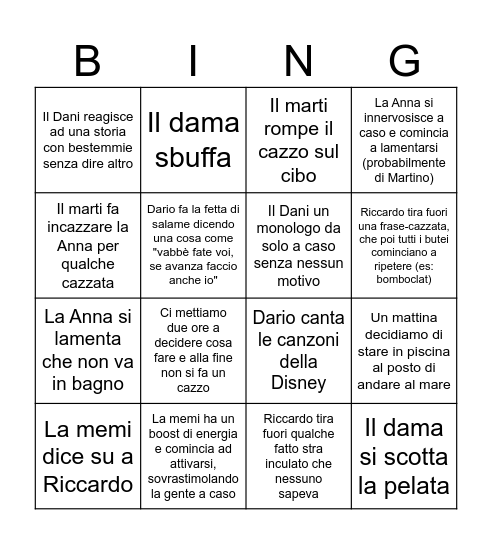 Butei - Emma Bingo Card