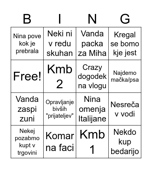 Morje 2025 Bingo Card