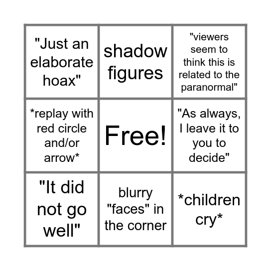 Nuke's Top 5 Bingo!!!!!! Bingo Card