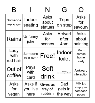 Garden Open Bingo Card