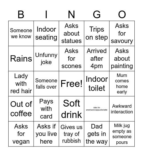 Garden Open Bingo Card