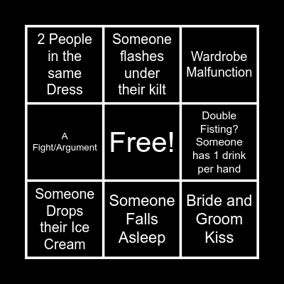 Wedding Bingo Card