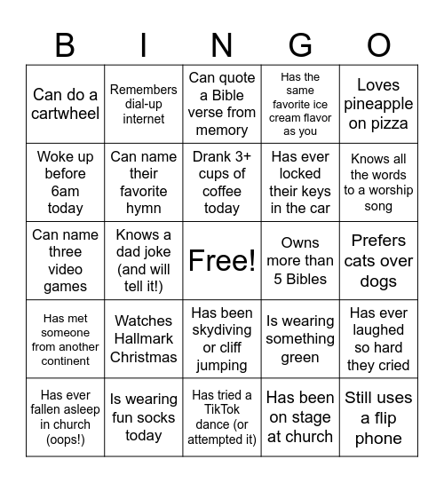 Trinity Park Bingo! Bingo Card