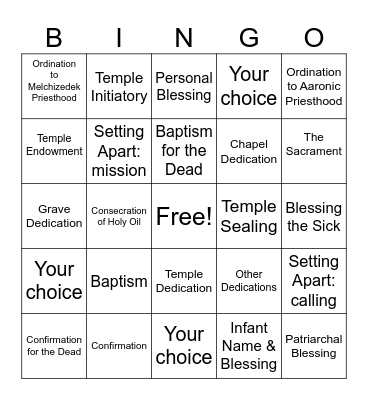 D & C 84: August 3, 2025 Bingo Card